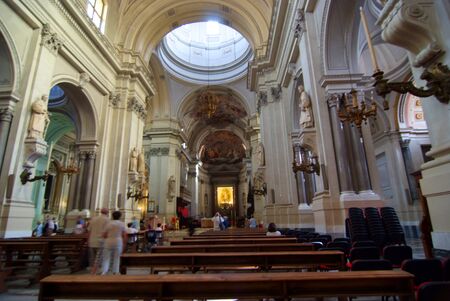 interior of the cathedral of Palermoの写真素材