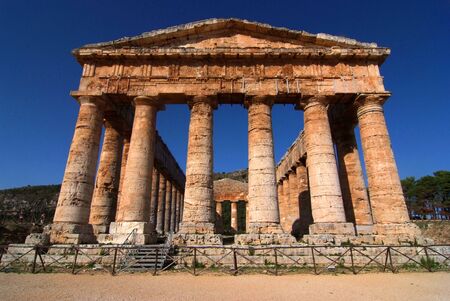 Tempio archaeological site of segestaの写真素材