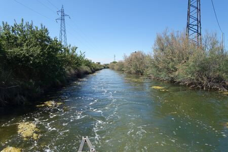 waterway in saline di cerviaの写真素材