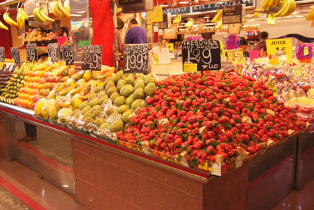 fruit stalls at the municipal marketの写真素材