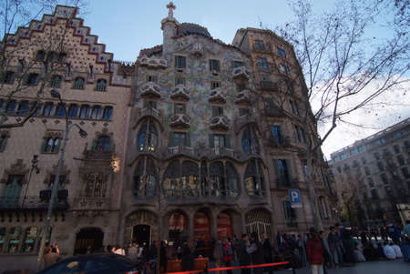 typical building in the center of barcelonaの写真素材