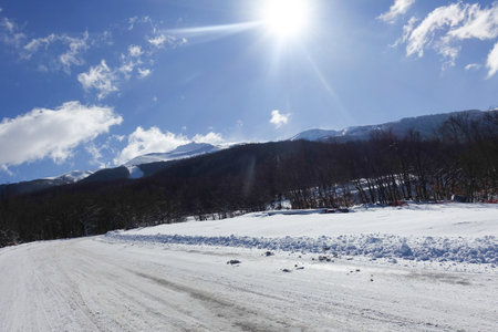 ski resort of the Medenese Apennine peakの写真素材