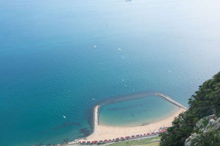 view of the sea from the rock of gibraltarの写真素材