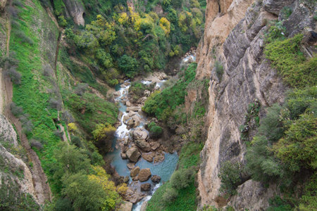 canyon next to Ronda country of Andalusiaの写真素材