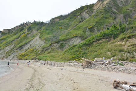 fiorenzuola di focara beach san bartolomeo natural park in pesaroの写真素材