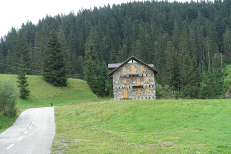 characteristic house in the carnie Alpsの写真素材