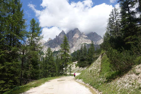 monte cristal dolomites of the venetoの写真素材