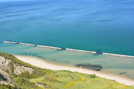 natural beach of fiorenzuola di focaraの写真素材