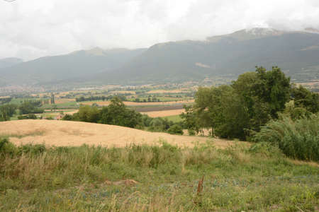 hills around Assisi region of Umbriaの写真素材