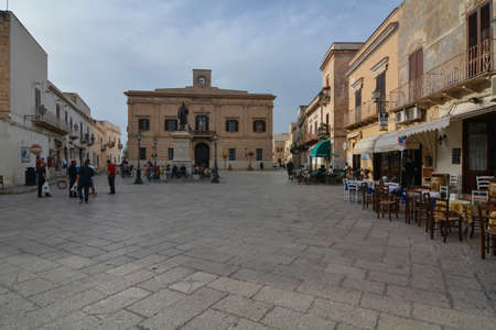 restaurants in the center of favignana island near trapaniの写真素材