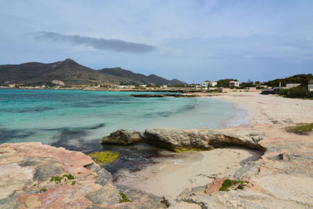 beach favignana island sicilyの写真素材