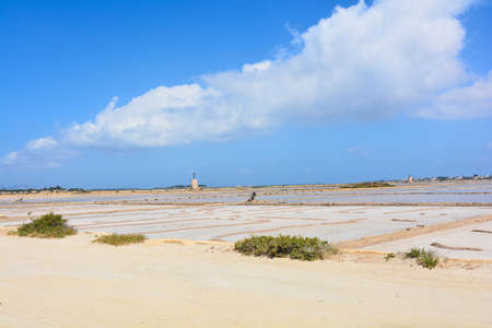 saline near stagnone di marsalaの写真素材