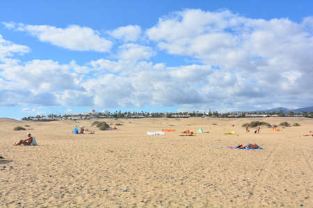 maspalomas beach canary islandの写真素材