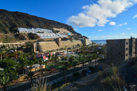 abandoned building porto de mogan gran canariaの写真素材
