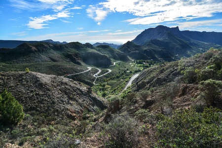 internal promontory on the island of gran canaria near the symbol roque nubloの写真素材