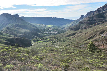 internal promontory on the island of gran canaria near the symbol roque nubloの写真素材