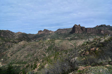 mountain symbol roque il nublo gran canariaの写真素材
