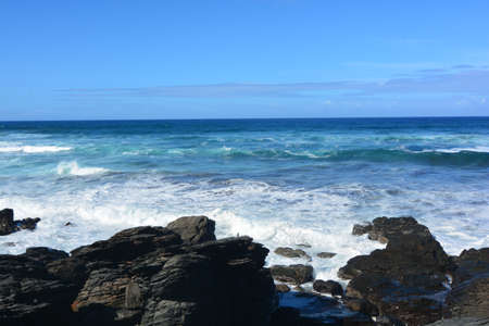 waves for surfers gran canaria island near puerto de las nievesの写真素材
