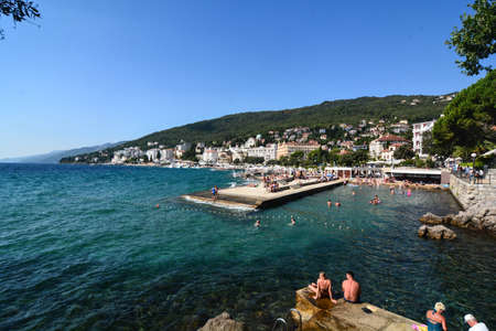 lido beach abbey town in croatiaの写真素材