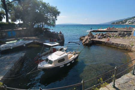lido beach abbey town in croatiaの写真素材