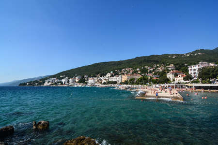 lido beach abbey town in croatiaの写真素材