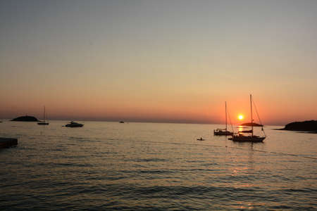 sunset on the coasts of istriaの写真素材