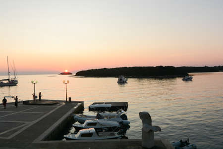 sunset on the coasts of istriaの写真素材