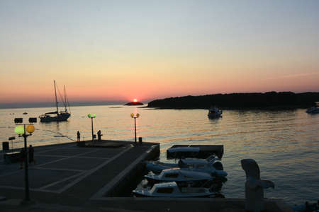 sunset on the coasts of istriaの写真素材