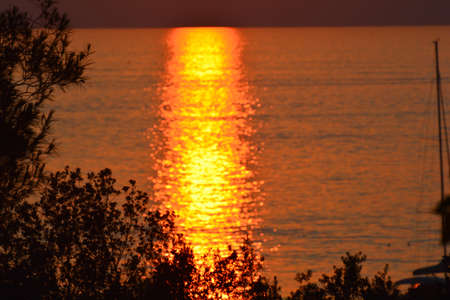sunset on the adriatic coast of istria