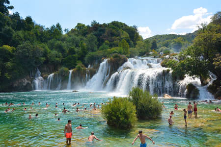Krka National Park Waterfalls in Sibenikの写真素材