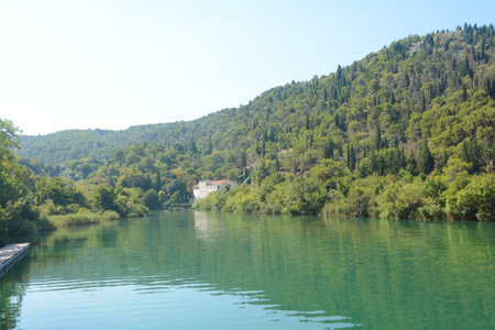 river in natural park of krkaの写真素材