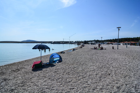 zrce beach famous meeting place for young people island of pagの写真素材