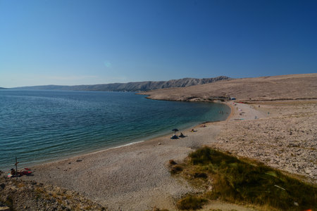 Rucica beach on the island of Pagの写真素材