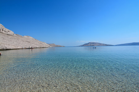 Rucica beach on the island of Pagの写真素材