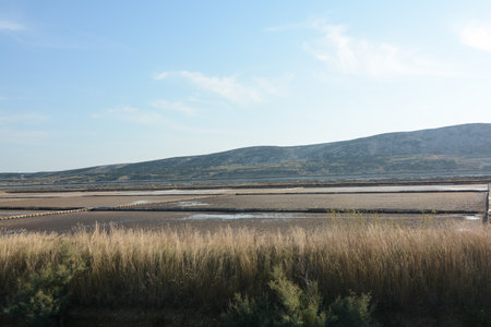 salt mines near Pag, the capital of the homonymous islandの写真素材
