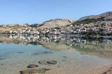 metanja beautiful seaside resort on the island of pagの写真素材