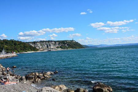 crag Sistiana bay Triesteの写真素材