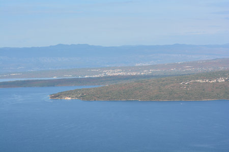 panoramic view near beli cres islandの写真素材