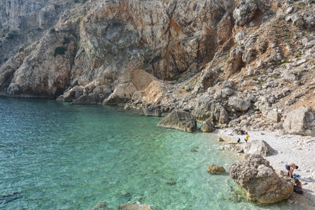 mali bok bay in orlec resort island of cresの写真素材