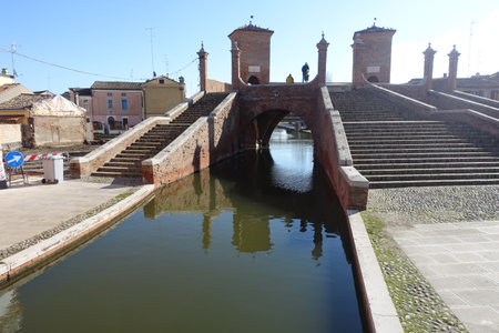 comacchio small lagoon cityの写真素材