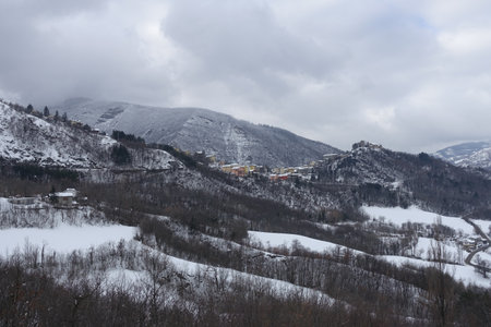 Montecreto is a small town in the Modena Apenninesの写真素材