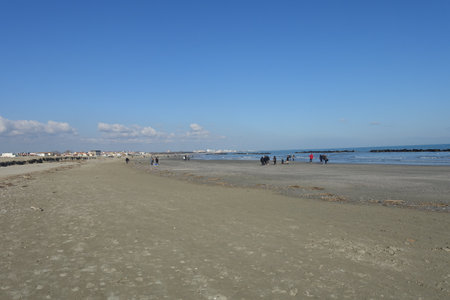porto garibaldi beach in winter dayの写真素材