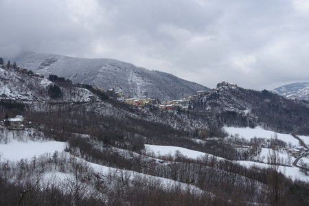 Montecreto is a small town in the Modena Apenninesの写真素材