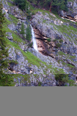 small waterfall in Pian Schiavaneis Val Di Fassa Canazeiの写真素材