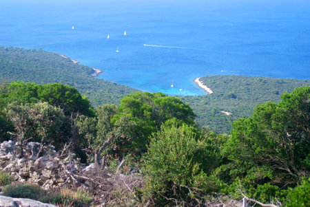 coast of croatia near ilovik islandの写真素材