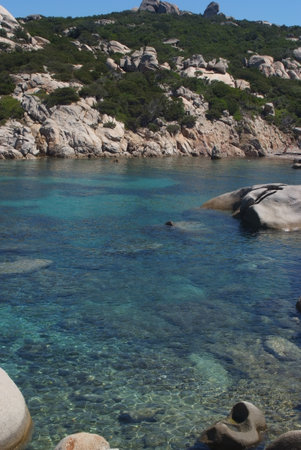 sardinia emerald coast granite stonesの写真素材