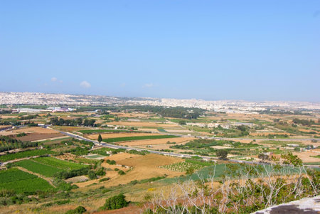 panoramic view from mdina maltaの写真素材