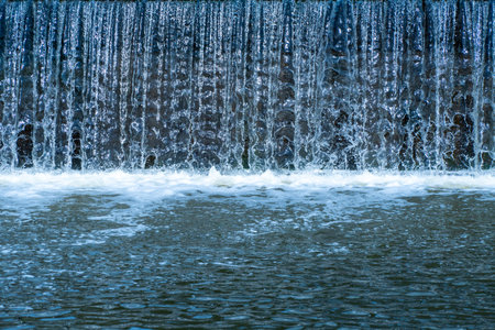 Close-up of the impact zone of a waterfall, horizontalの写真素材