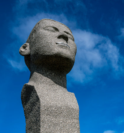 View of one of the Dodekalitten sculptures on Lolland in Denmark, 1:1のeditorial素材
