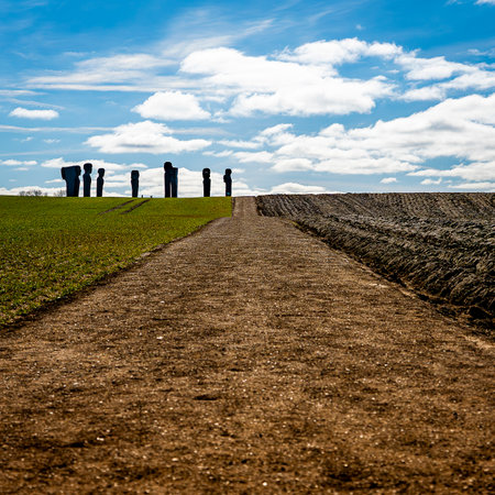 View of the Dodekalites on Lolland in Denmark, slightly cloudy sky View of part of the Dodekalites on Lolland in Denmark, slightly cloudy skyのeditorial素材